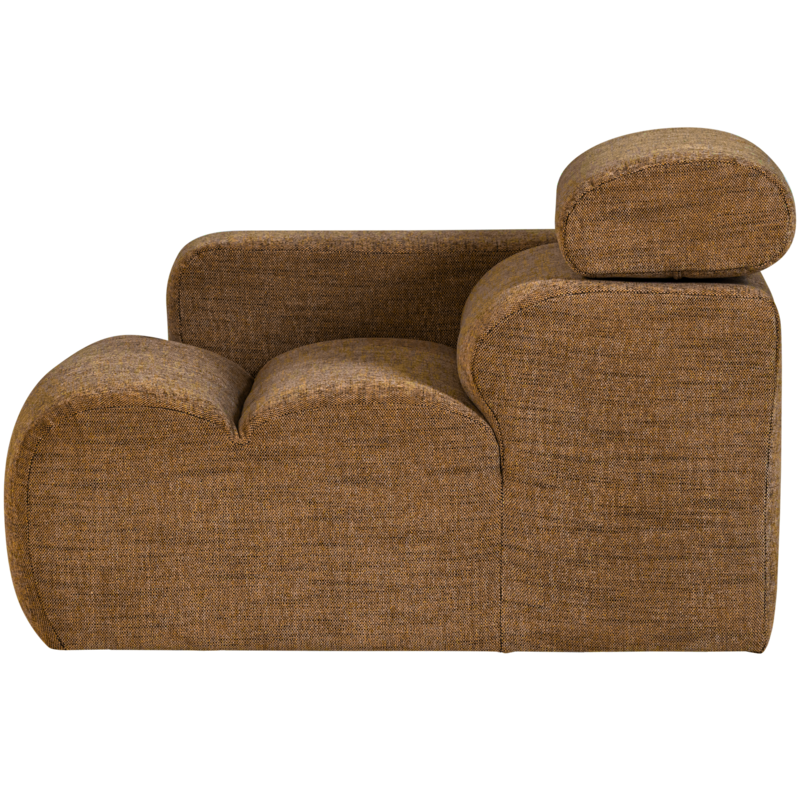 WOOOD-collectie Novi 1-Zits Element Arm Links Karamelbruin Melange