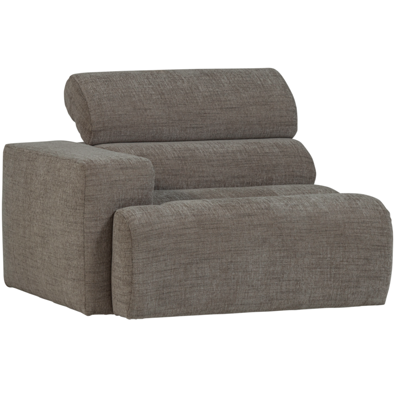 WOOOD-collectie Novi 1-Zits Element Arm Links Grijs Melange