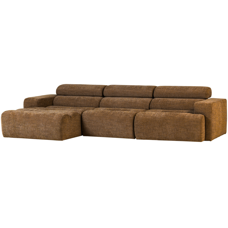 WOOOD-collectie Novi Chaise Longue Bank Links Karamelbruin Melange