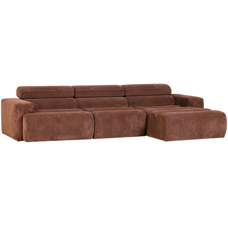 WOOOD-collectie Novi Chaise Longue Bank Rechts Ribstof Terra