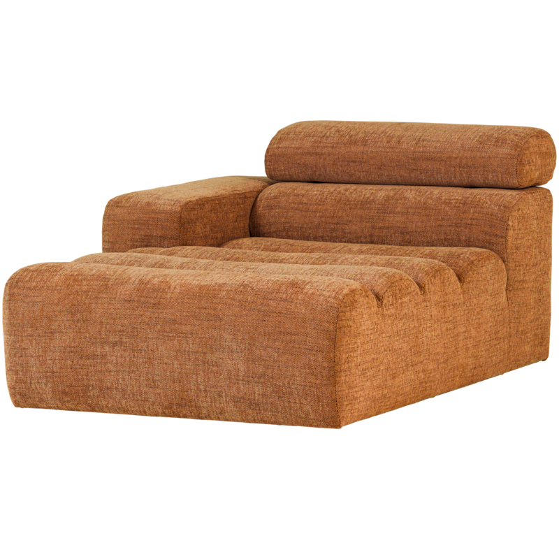 WOOOD-collectie Novi Chaise Longue Element Arm Links Oranje Melange
