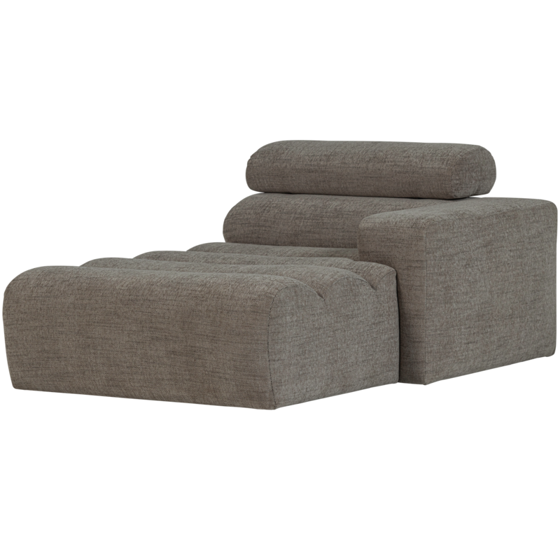 WOOOD-collectie Novi Chaise Longue Element Arm Rechts Grijs Melange
