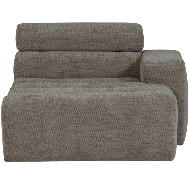 WOOOD-collectie Novi Chaise Longue Element Arm Rechts Grijs Melange