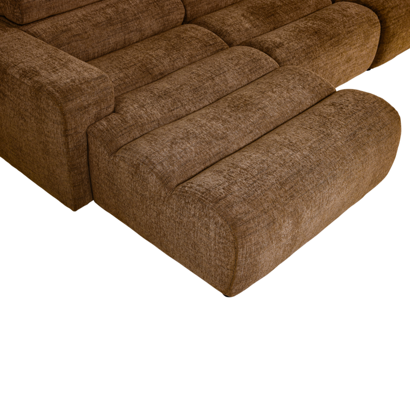 WOOOD-collectie Novi Chaise Longue Bank Links Karamelbruin Melange