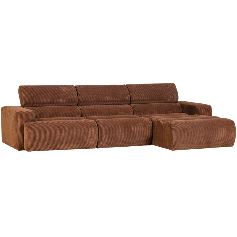 WOOOD-collectie Novi Chaise Longue Bank Rechts Ribstof Terra