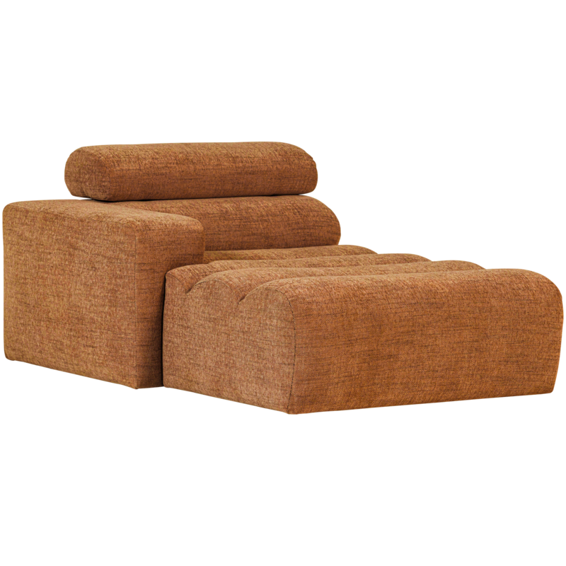 WOOOD-collectie Novi Chaise Longue Element Arm Links Oranje Melange