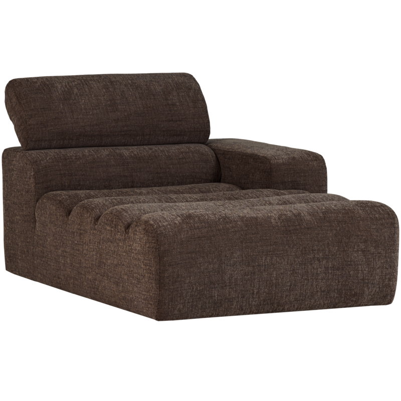 WOOOD-collectie Novi Chaise Longue Element Arm Rechts Donkerbruin Melange