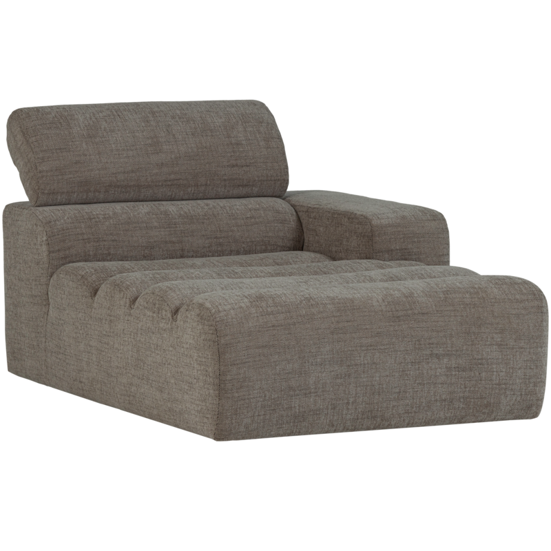 WOOOD-collectie Novi Chaise Longue Element Arm Rechts Grijs Melange