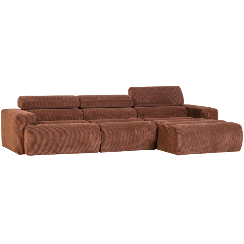 WOOOD-collectie Novi Chaise Longue Bank Rechts Ribstof Terra