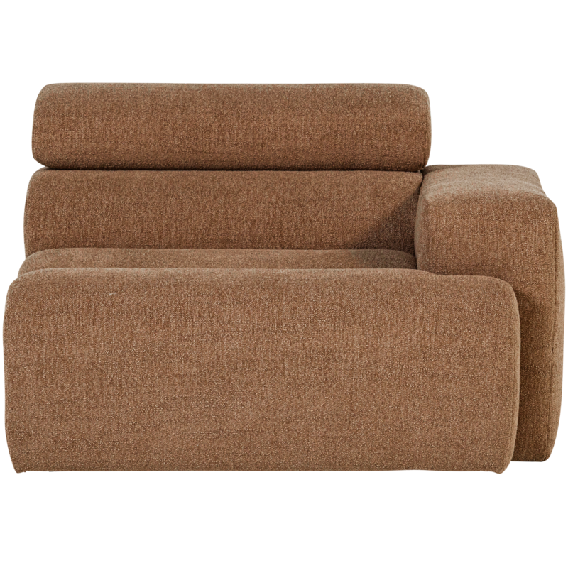 WOOOD-collectie Novi 1-Zits Element Arm Rechts Boucle Karamelbruin