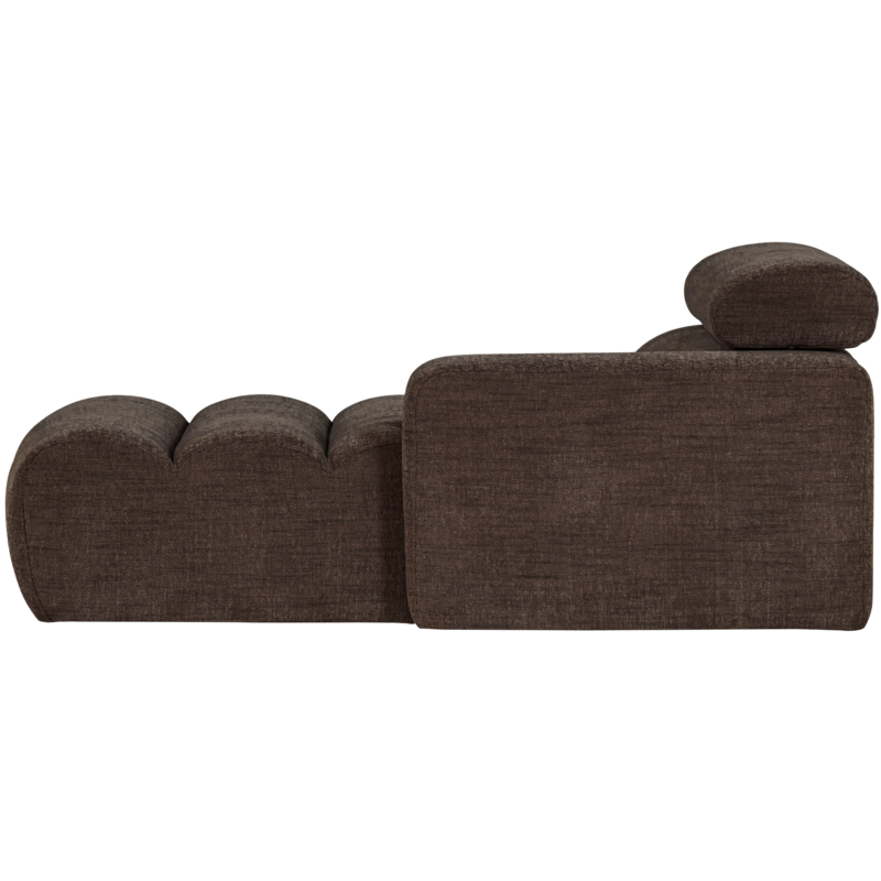 WOOOD-collectie Novi Chaise Longue Element Arm Rechts Donkerbruin Melange