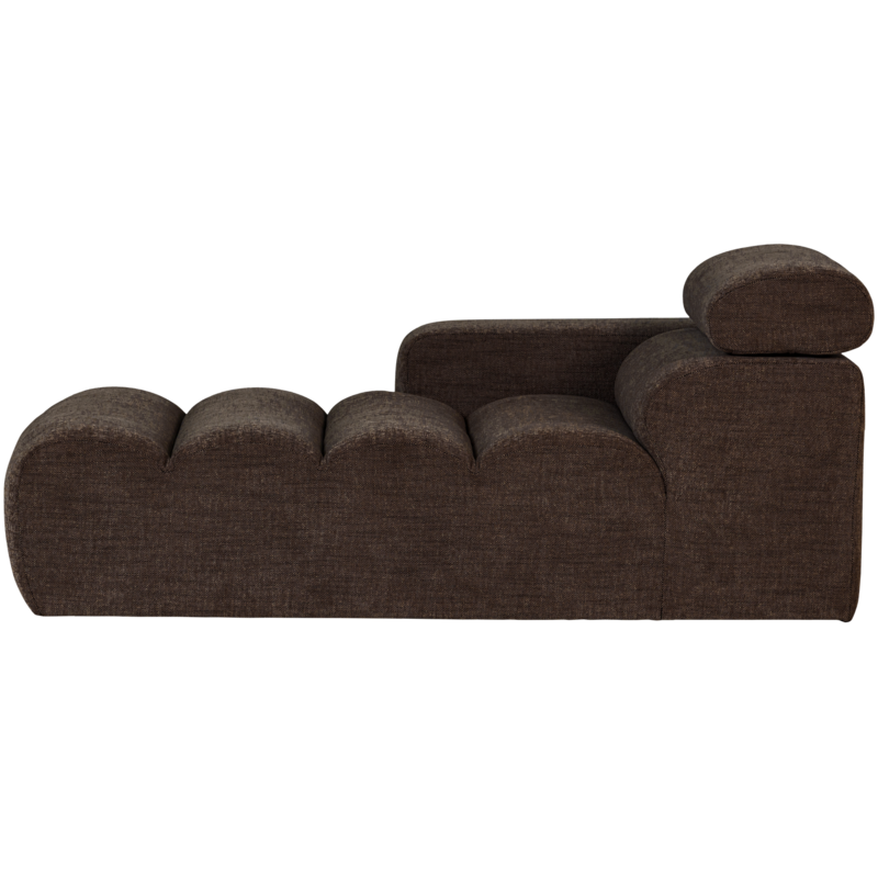 WOOOD-collectie Novi Chaise Longue Element Arm Links Donkerbruin Melange