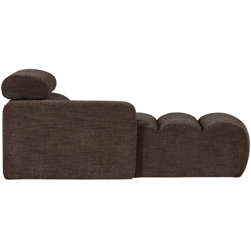 WOOOD-collectie Novi Chaise Longue Element Arm Links Donkerbruin Melange