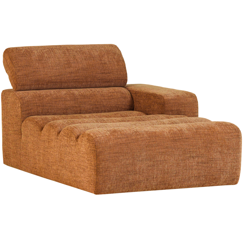 WOOOD-collectie Novi Chaise Longue Element Arm Rechts Oranje Melange
