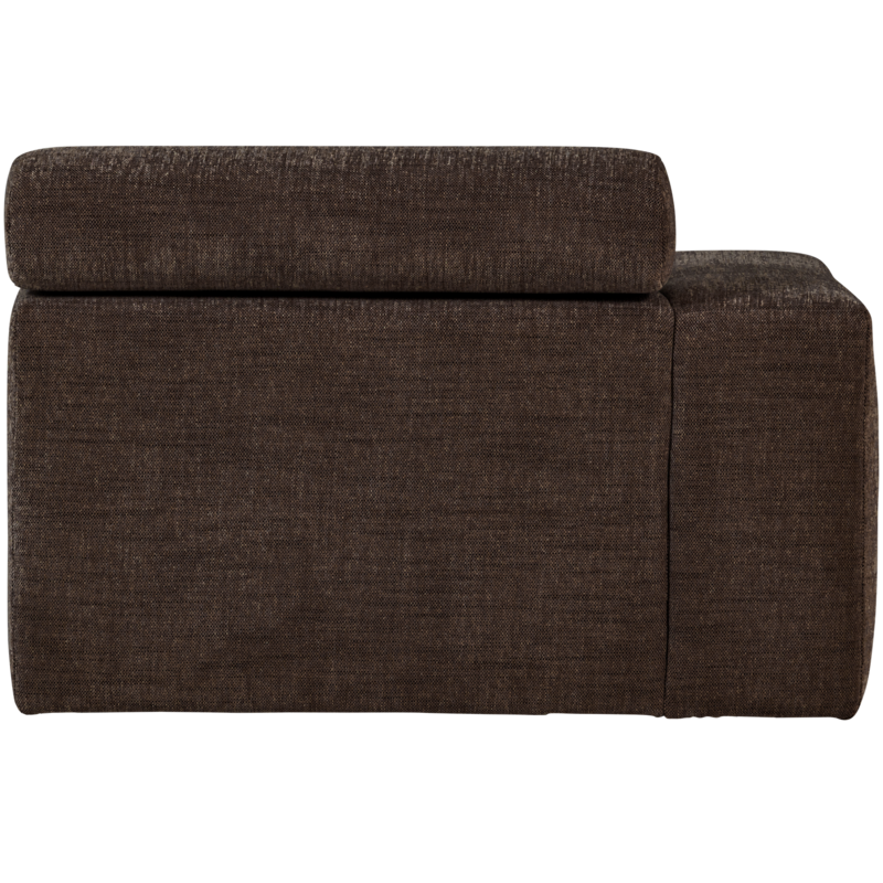 WOOOD-collectie Novi Chaise Longue Element Arm Links Donkerbruin Melange