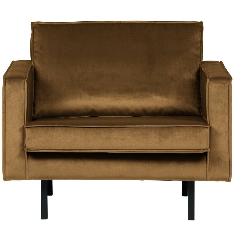 WOOOD-collectie Rodeo Fauteuil Velvet Honinggeel