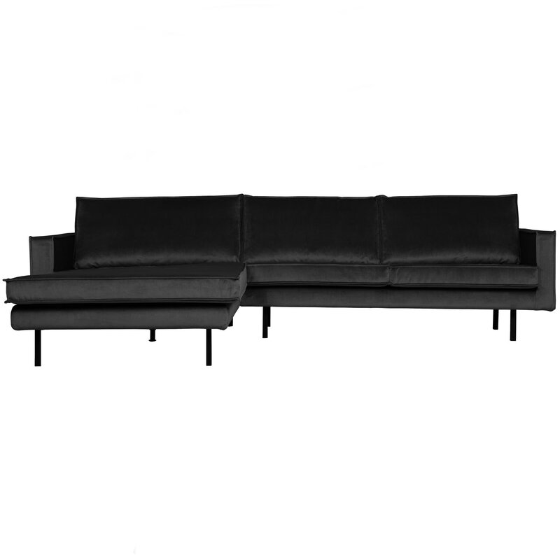 WOOOD-collectie Rodeo Chaise Longue Bank Links Velvet Antraciet