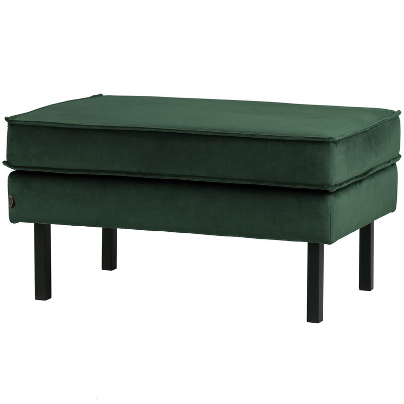 WOOOD-collectie Rodeo Hocker Op Poten Velvet Bosgroen