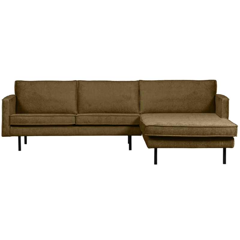 WOOOD-collectie Rodeo Chaise Longue Bank Rechts Structure Velvet Brass