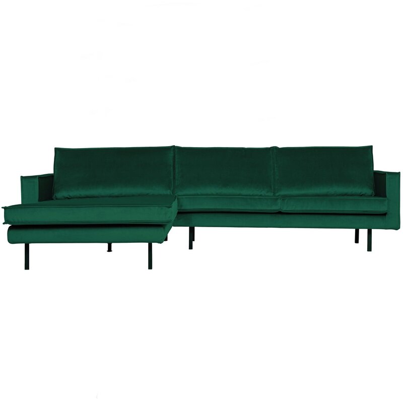 WOOOD-collectie Rodeo Chaise Longue Bank Links Velvet Bosgroen