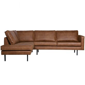 WOOOD Rodeo Hoekbank Links Ecoleer Cognac