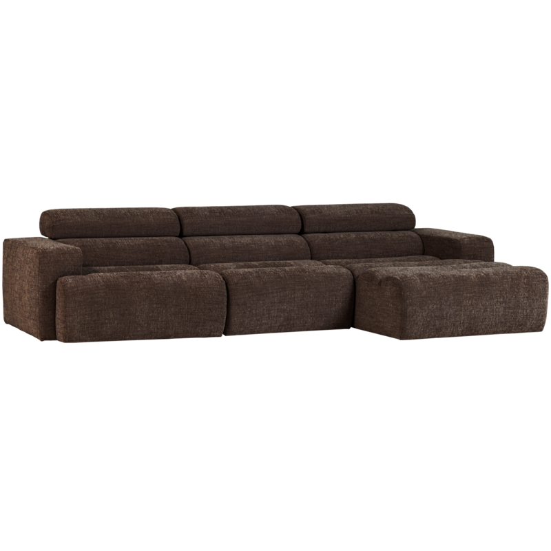 WOOOD-collectie Novi Chaise Longue Bank Rechts Donkerbruin Melange