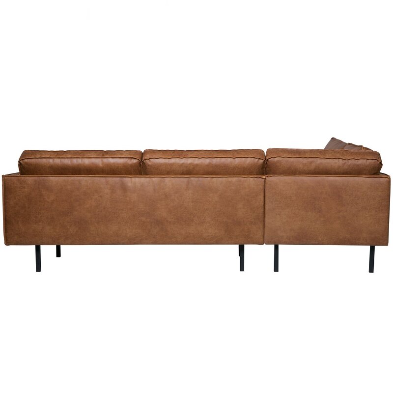 WOOOD-collectie Rodeo Hoekbank Links Ecoleer Cognac
