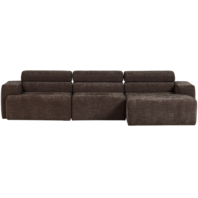 WOOOD-collectie Novi Chaise Longue Bank Rechts Donkerbruin Melange