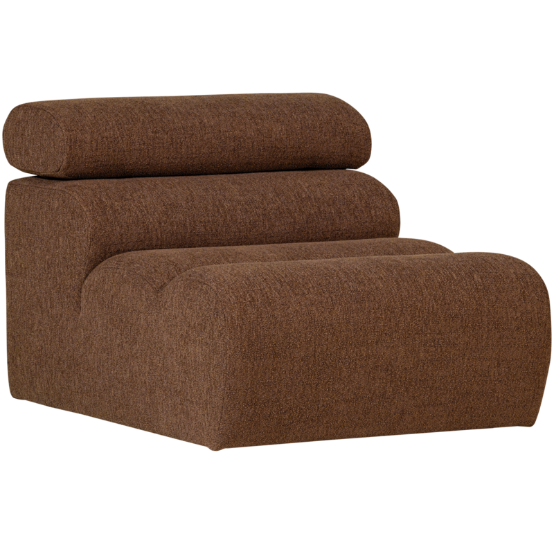 WOOOD-collectie Novi 1-Zits Element Boucle Mokkabruin