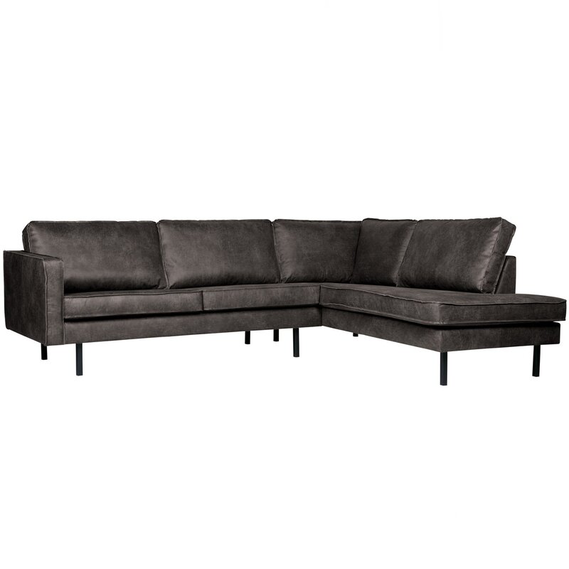 WOOOD-collectie Rodeo Hoekbank Rechts Ecoleer Zwart