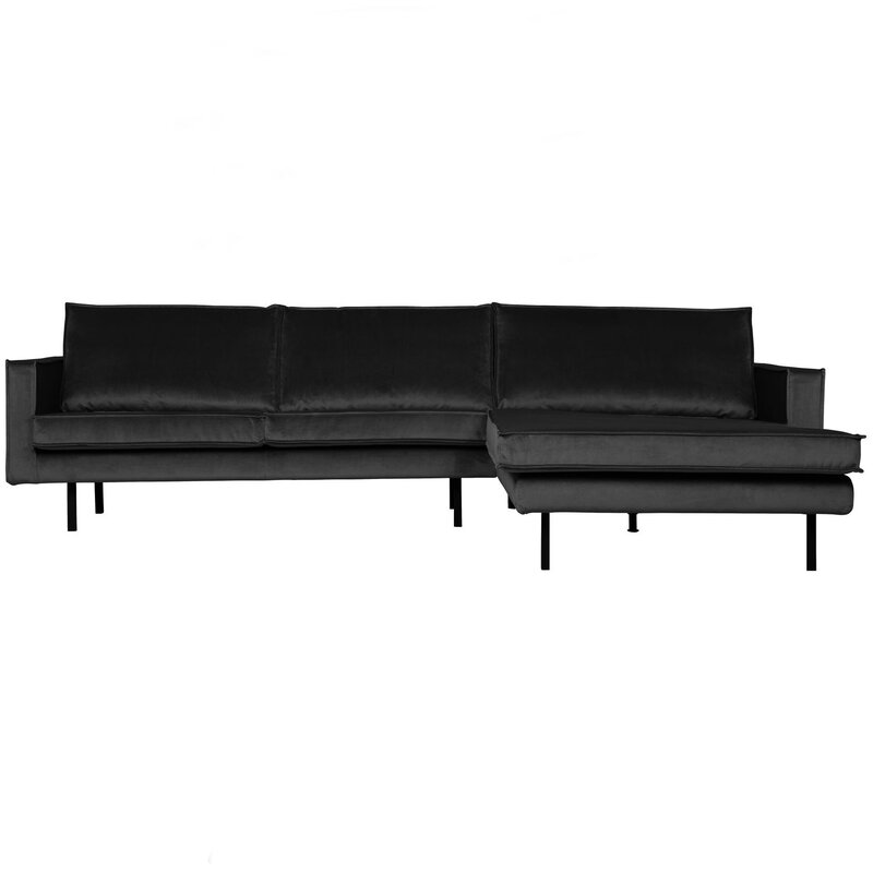 WOOOD-collectie Rodeo Chaise Longue Bank Rechts Velvet Antraciet