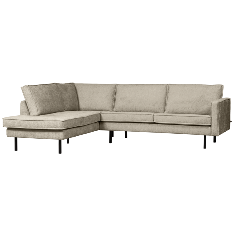 WOOOD-collectie Rodeo Hoekbank Links Structure Velvet Wheatfield