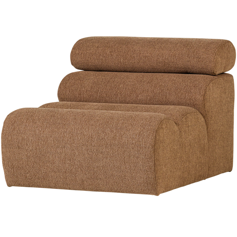 WOOOD-collectie Novi 1-Zits Element Boucle Karamelbruin