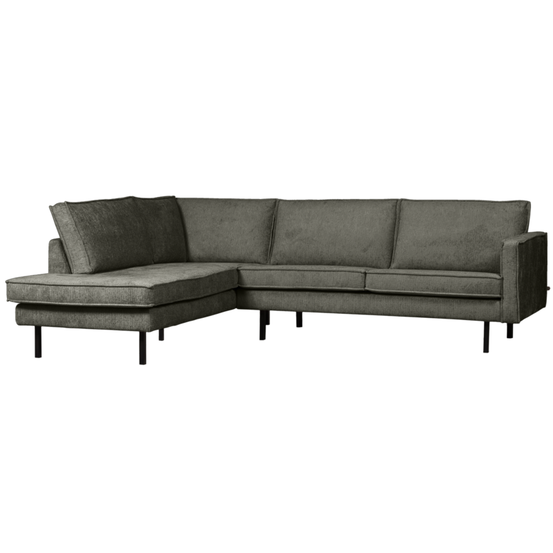 WOOOD-collectie Rodeo Hoekbank Links Structure Velvet Frost