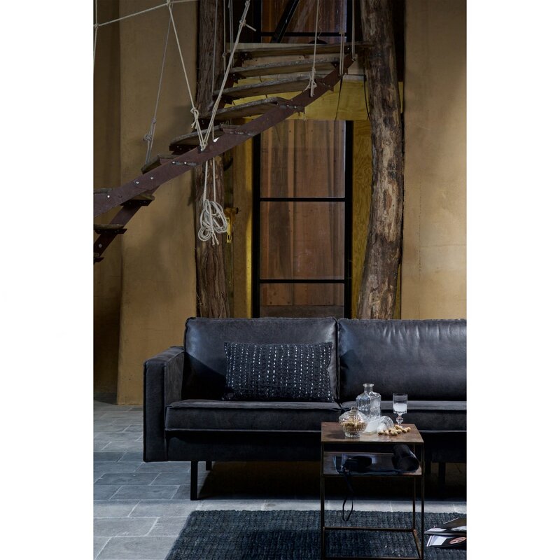 WOOOD-collectie Rodeo Hoekbank Rechts Ecoleer Zwart