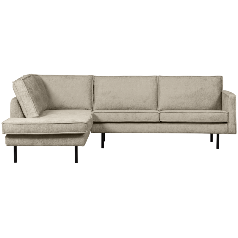 WOOOD-collectie Rodeo Hoekbank Links Structure Velvet Wheatfield