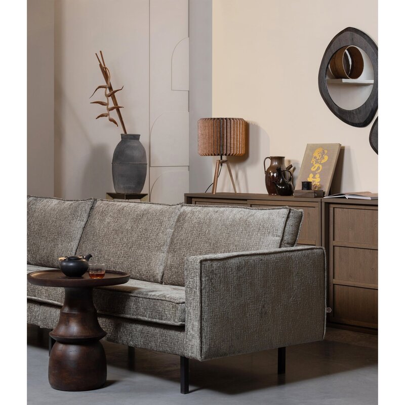WOOOD-collectie Rodeo 3-Zits Bank Structure Velvet Frost