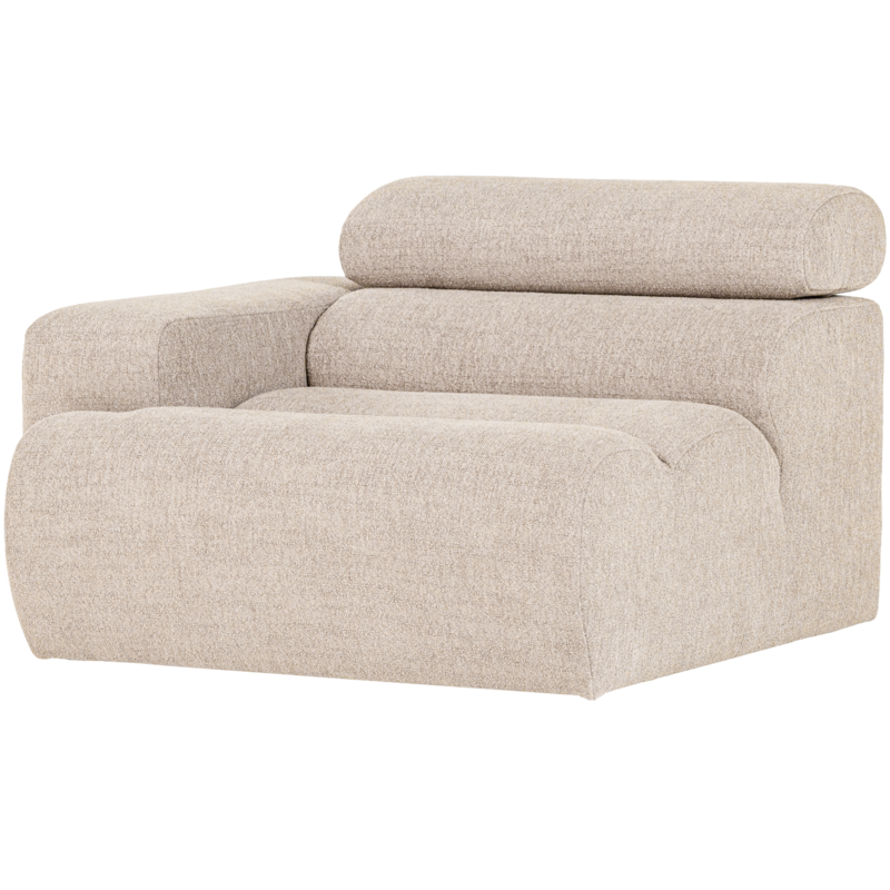 WOOOD-collectie Novi 1-Zits Element Arm Links Boucle Naturel