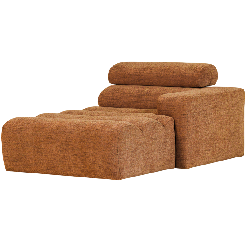 WOOOD-collectie Novi Chaise Longue Element Arm Rechts Oranje Melange