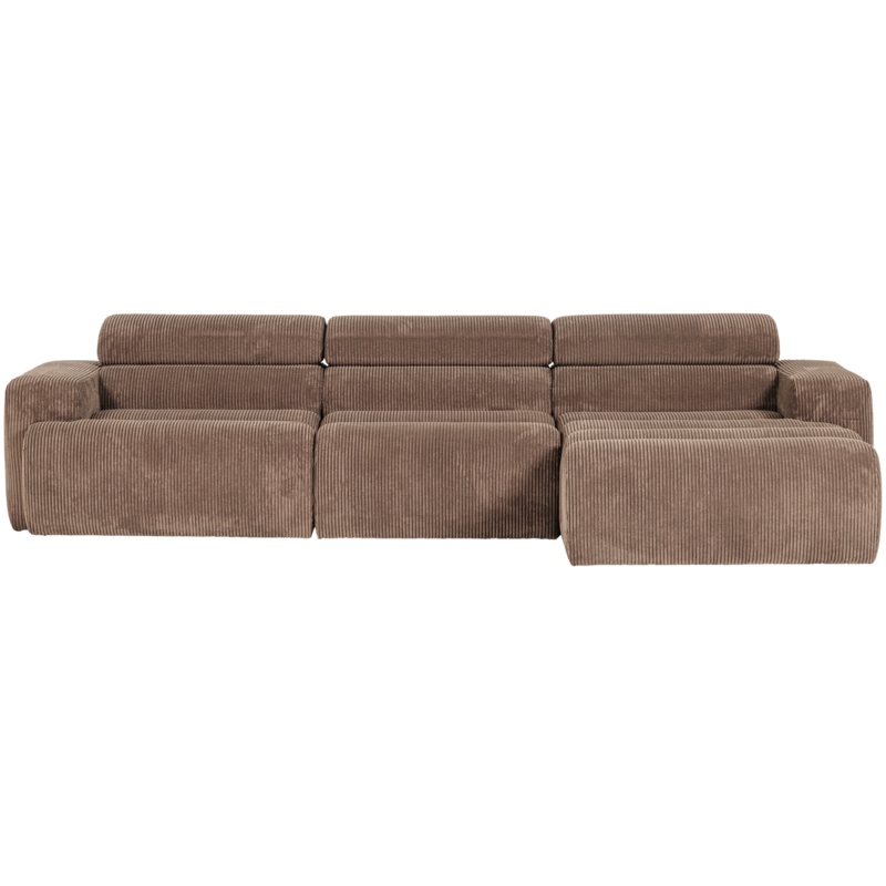 WOOOD-collectie Novi Chaise Longue Sofa Right Ribbed Fabric Taupe