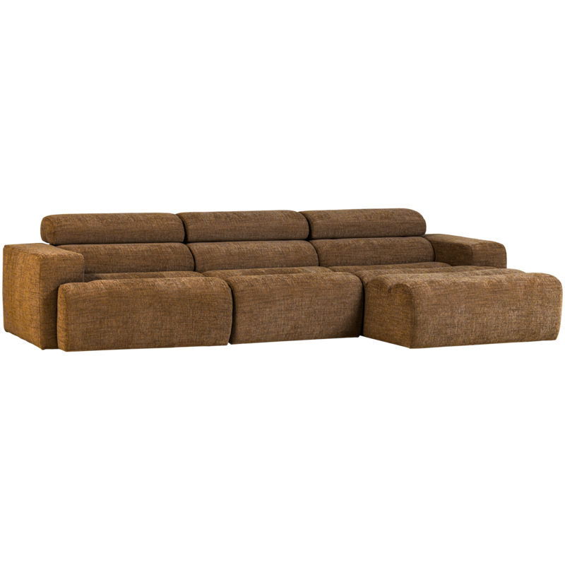 WOOOD-collectie Novi Chaise Longue Bank Rechts Karamelbruin Melange