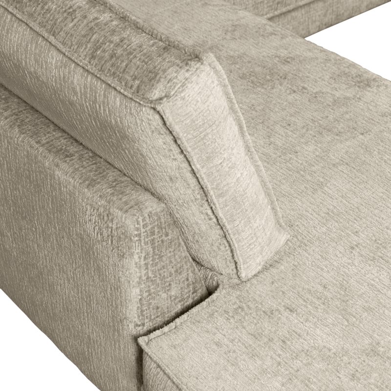 WOOOD-collectie Rodeo Hoekbank Links Structure Velvet Wheatfield