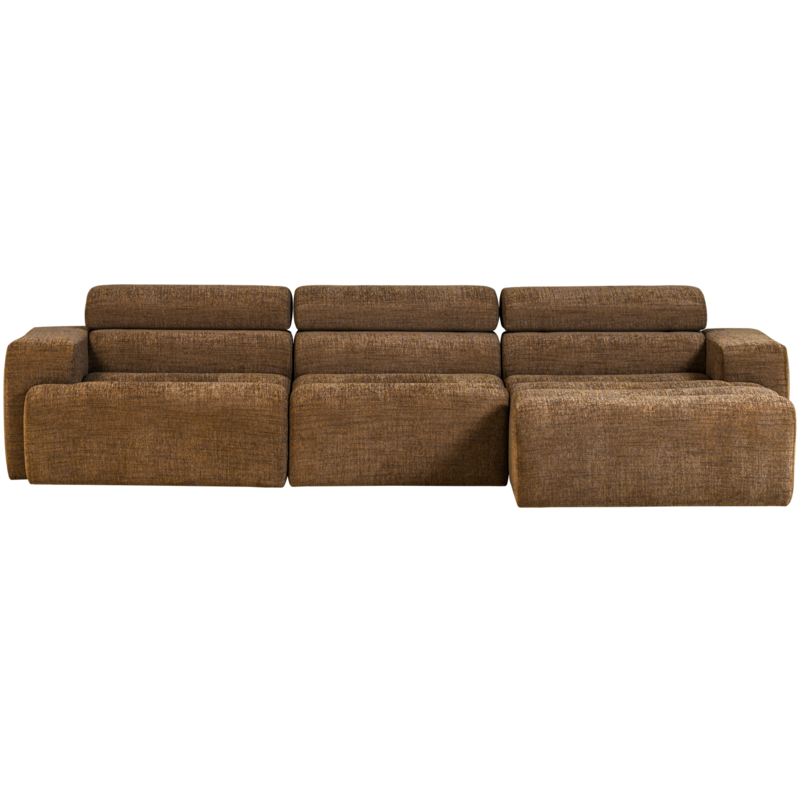 WOOOD-collectie Novi Chaise Longue Bank Rechts Karamelbruin Melange