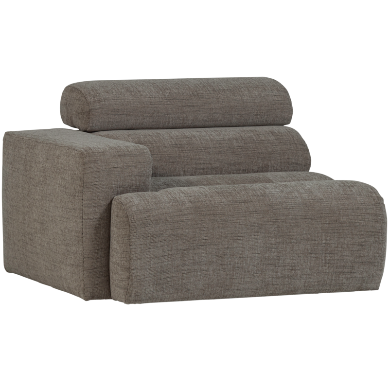 WOOOD-collectie Novi 1-Zits Element Arm Links Grijs Melange