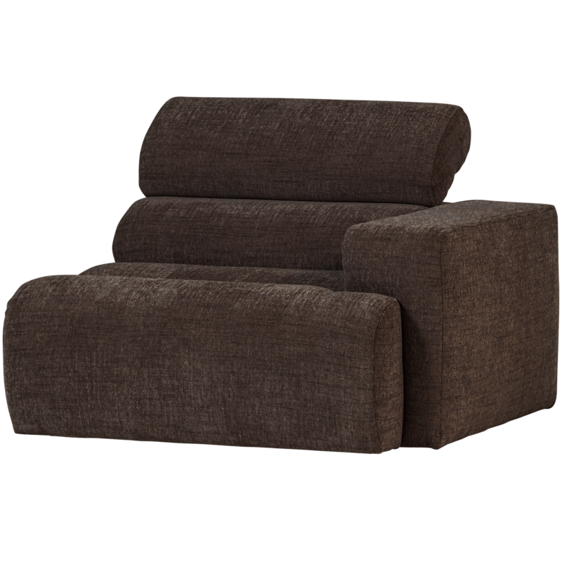 WOOOD-collectie Novi 1-Seater Element Arm Right Dark Brown Melange