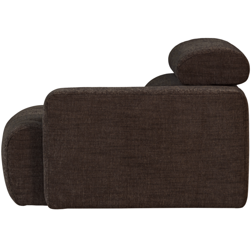WOOOD-collectie Novi 1-Seater Element Arm Right Dark Brown Melange