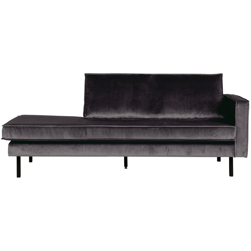 WOOOD-collectie Rodeo Daybed Rechts Velvet Antraciet