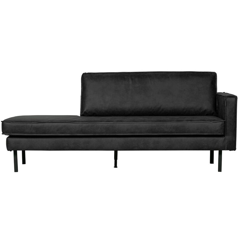 WOOOD-collectie Rodeo Daybed Rechts Ecoleer Zwart