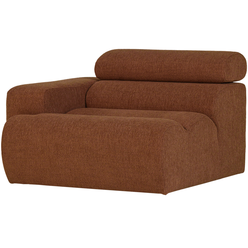 WOOOD-collectie Novi 1-Zits Element Arm Links Boucle Terra