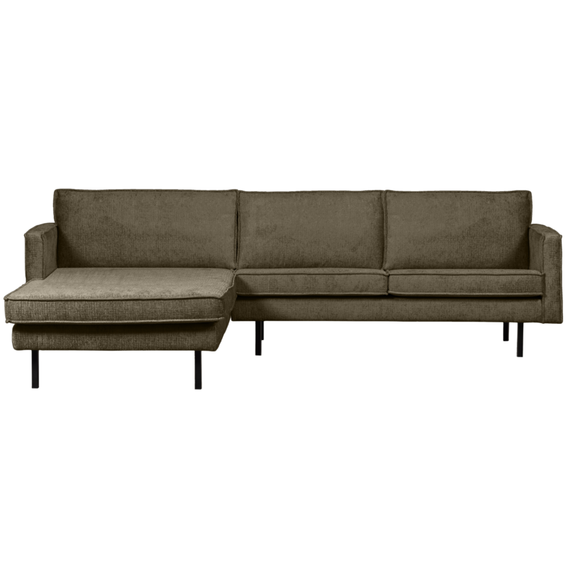 WOOOD-collectie Rodeo Chaise Longue Bank Links Structure Velvet Bonsai
